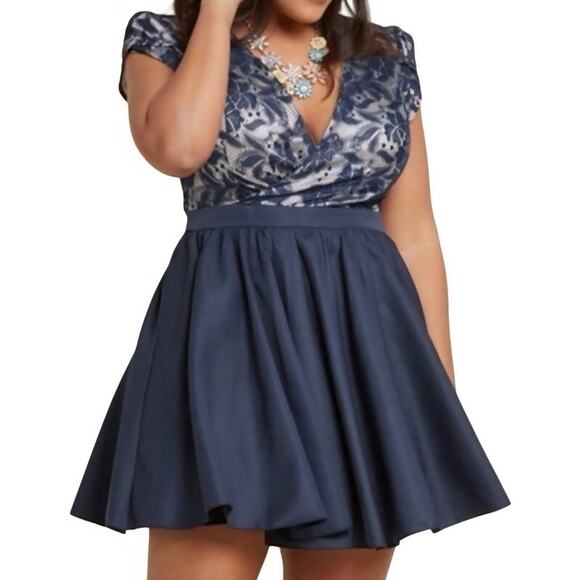 alexis black fala lace dress Lady Black Tie - Alexis Gown - Satin & Lace Strapless Fitted Gown main image 0